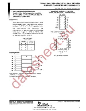 SN74ALS00ADE4 datasheet  